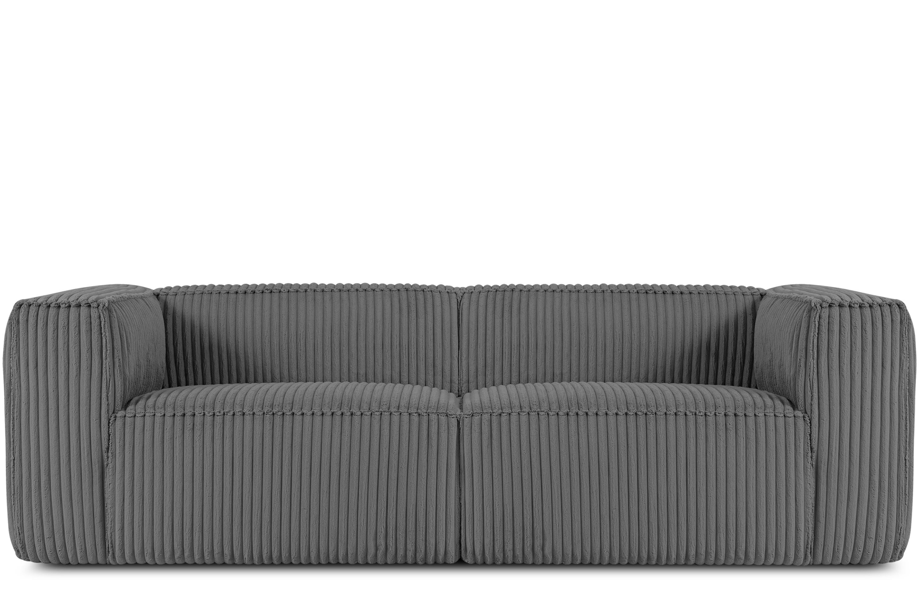 KONSIMO FEROX Nowoczesna sofa trzyosobowa w tkaninie sztruksowej