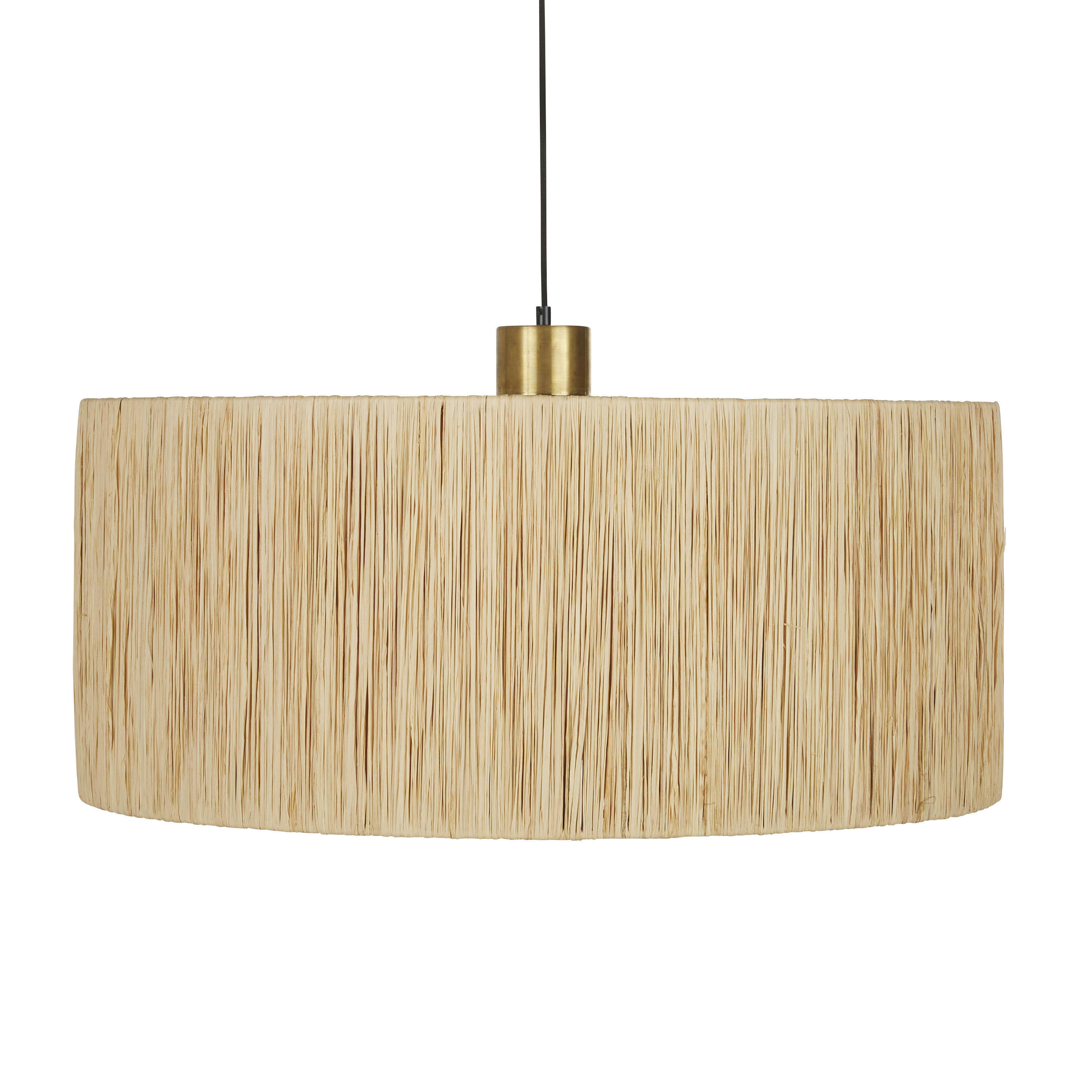 RYLES - Suspension tambour en raphia et métal doré