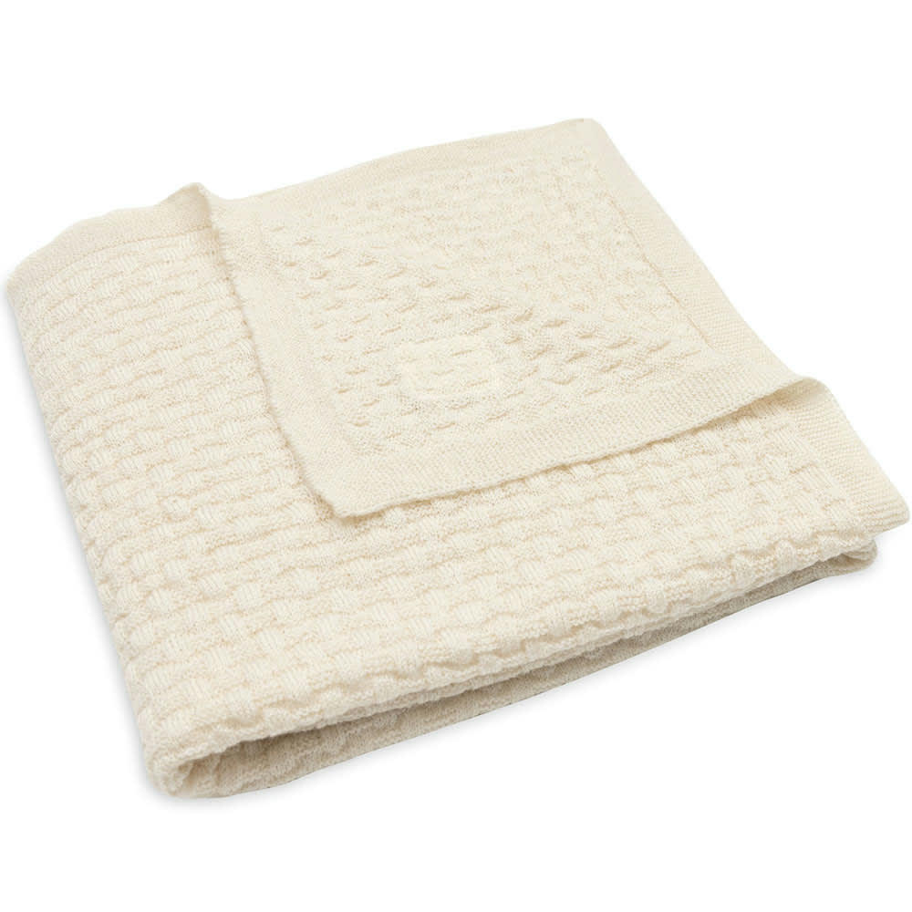 - Couverture en tricot Weave Knit Merino wool Oatmeal (75 x 100 cm)