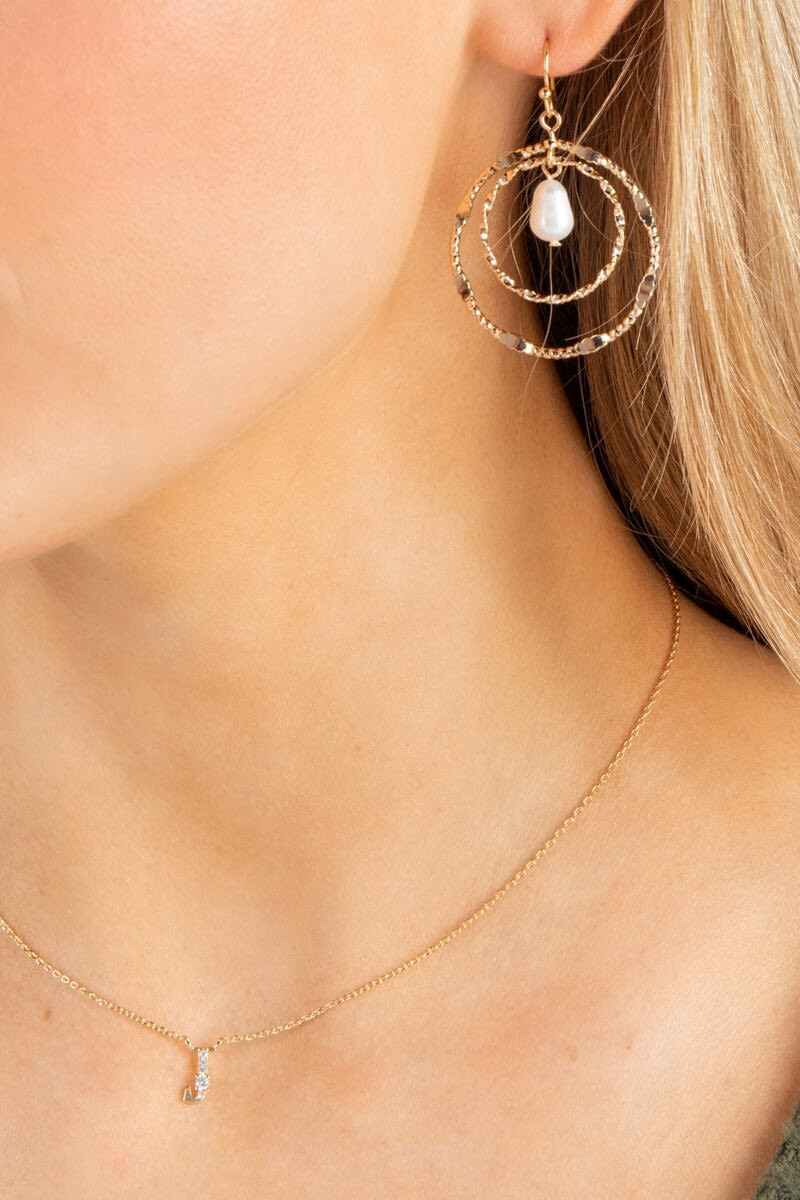 Crystal Cluster Initial Necklace