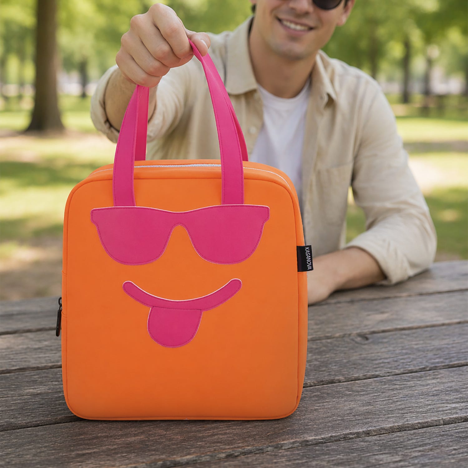 Borsa termica impermeabile 8,5 L arancione linguaccia con manici