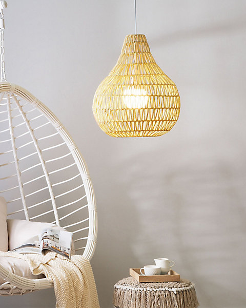 Lampe suspension MOLOPO Corde en papier Beige sable