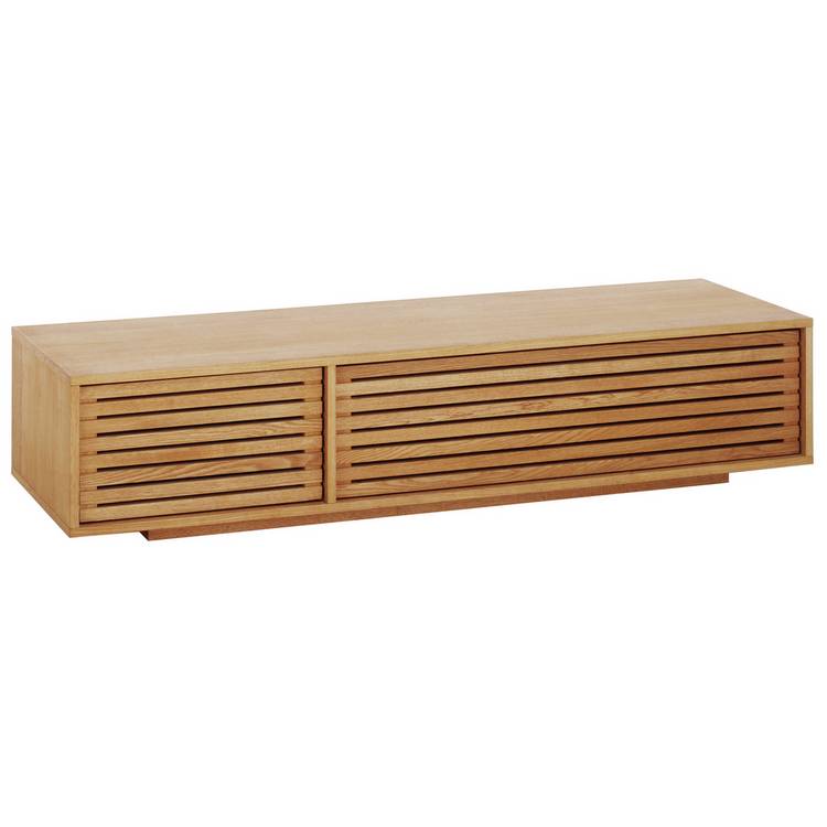Habitat Max Slatted 2 Door TV Unit - Natural