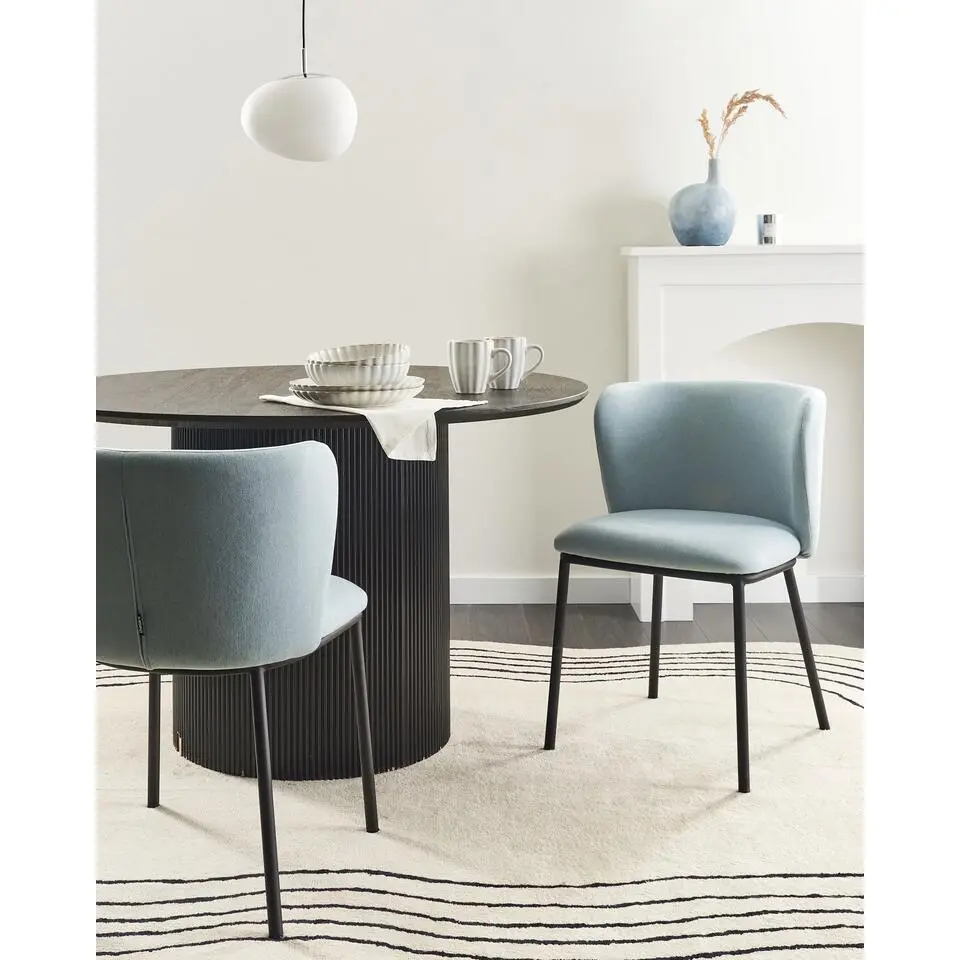 MINA - Eetkamerstoel set van 2 - Lichtblauw - Polyester