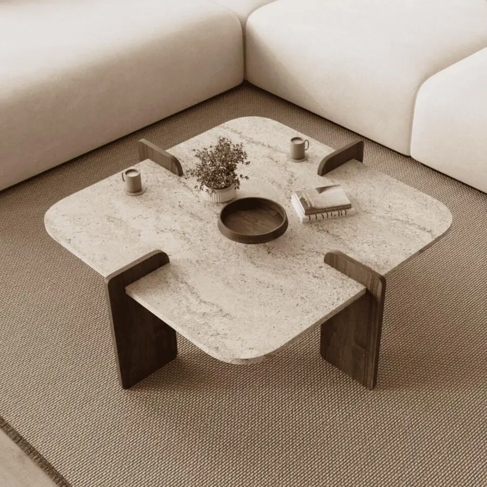 Calicosy - LUMA Salontafel - Naturel - 90x90x35 cm