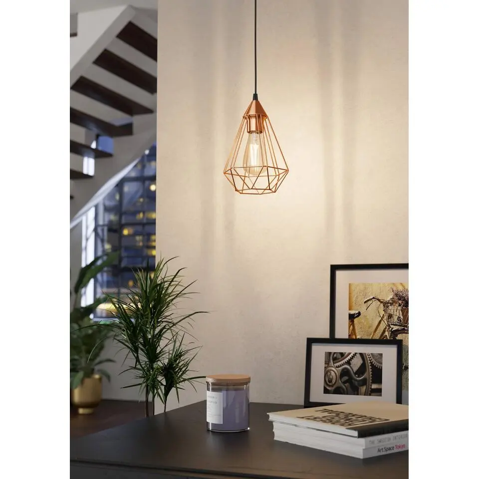 EGLO Tarbes Hanglamp - E27 - &Oslash; 17,5 cm - Koper