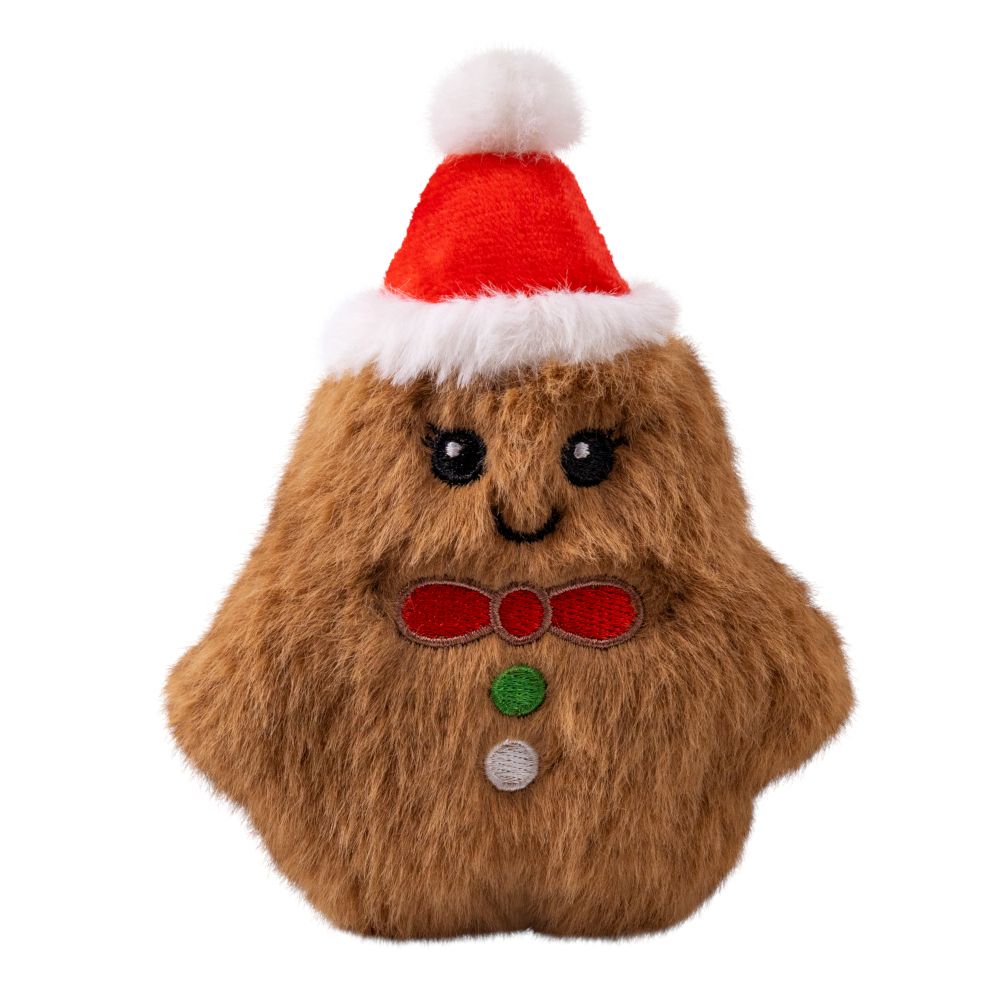 KONG Holiday Snuzzles Mini Gingerbread Man Dog Toy
