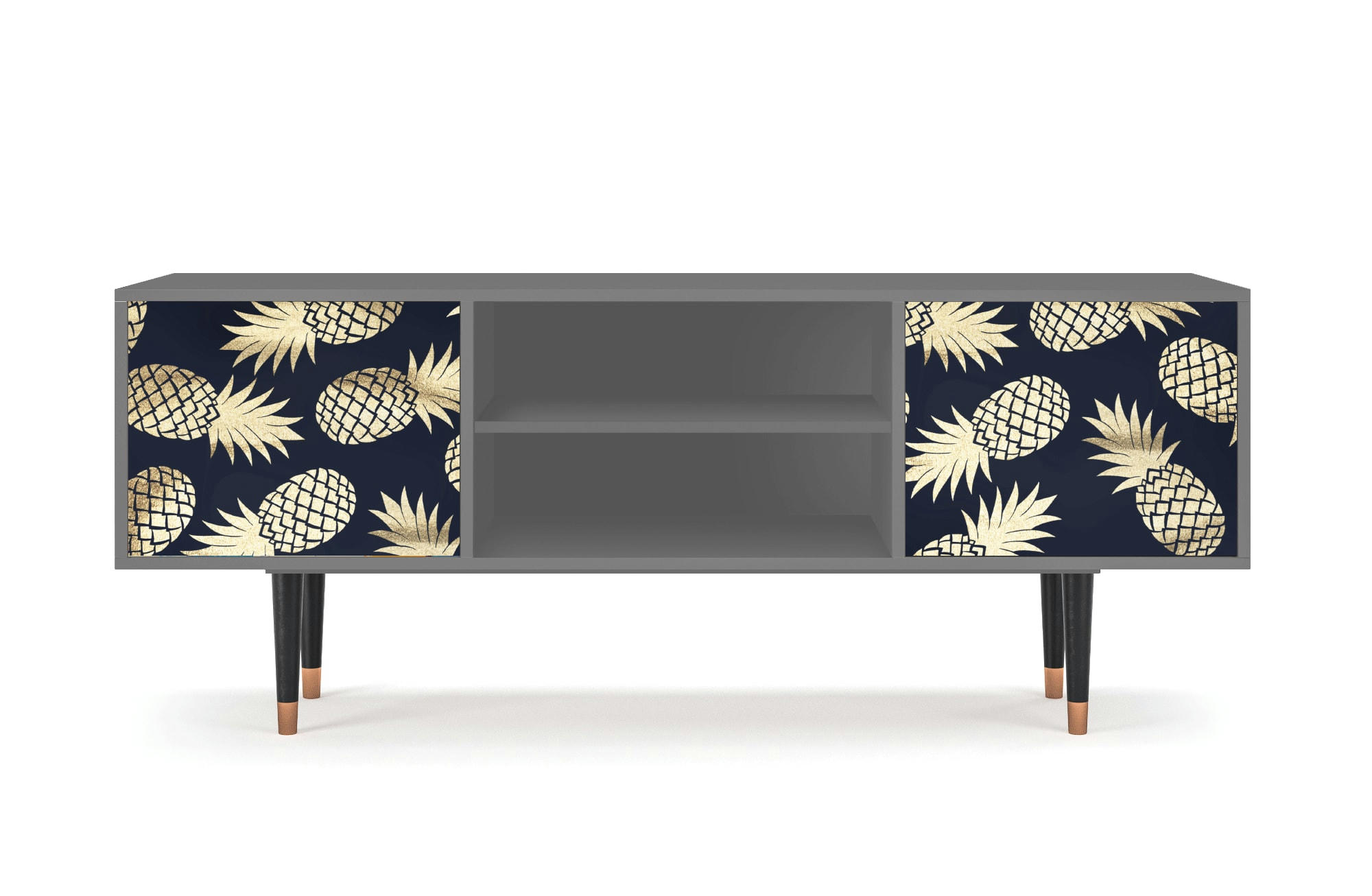 SUNNY PINEAPLE - Meuble TV  bleu et jaune 2 portes L 170 cm