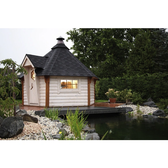 Gartenhaus »Grillkota de luxe«, Holz, BxHxT: 438 x 364 x 330 cm (Außenmaße inkl. Dachüberstand)