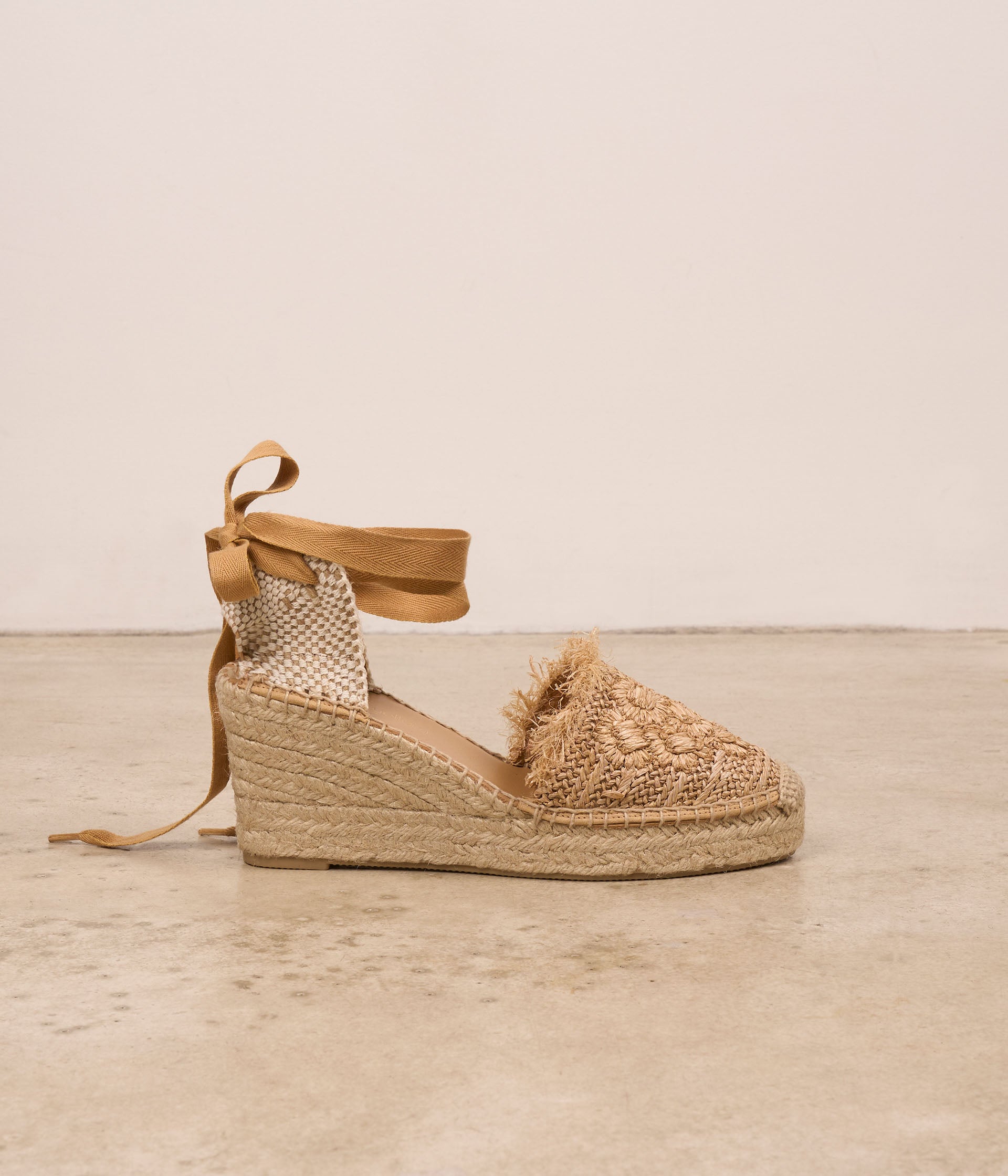 Espadrilles compensées beiges Daffy