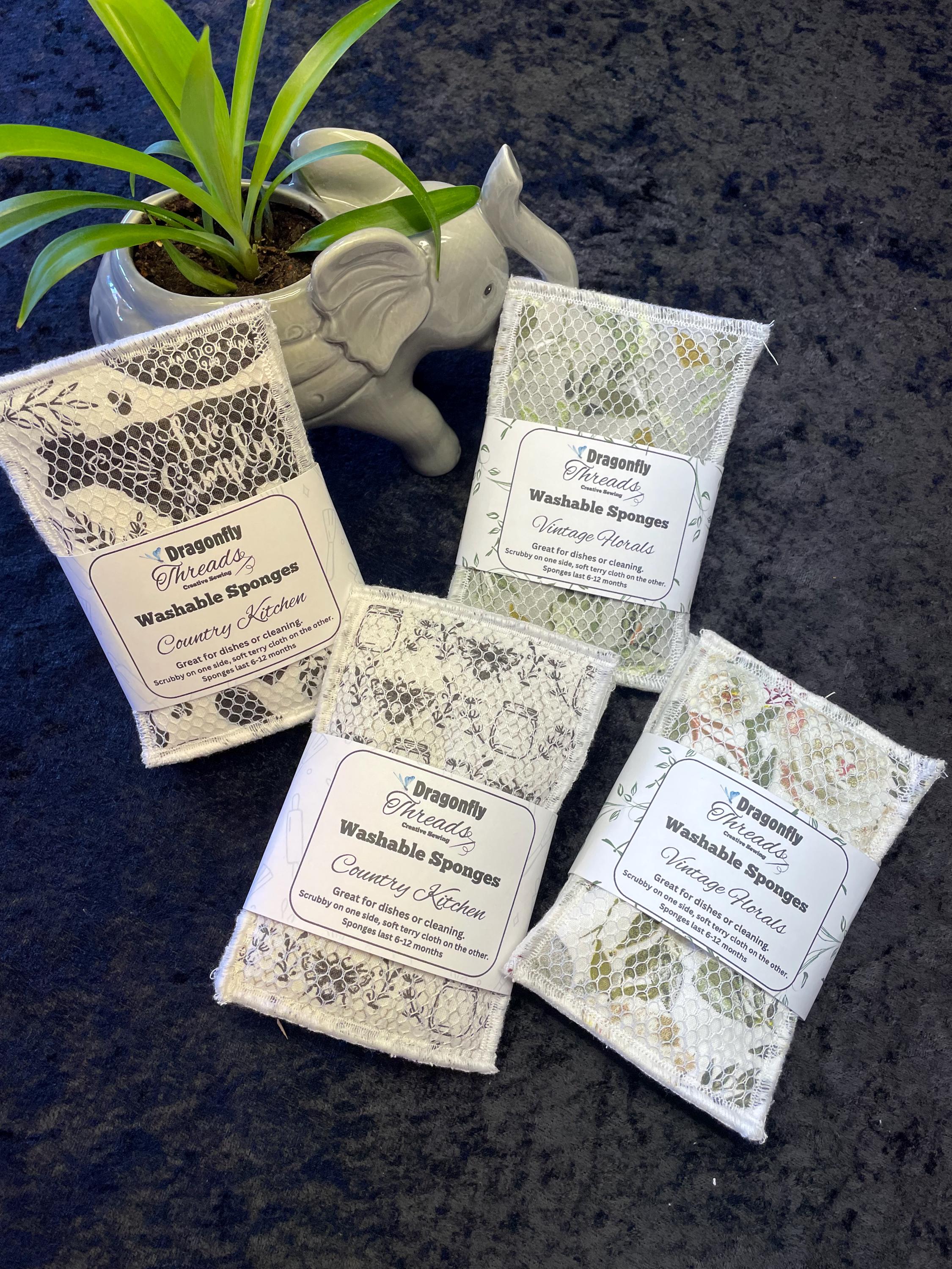 Reusable Kitchen Sponges: Eco-Friendly Dish Scrubber, Assorted Designs