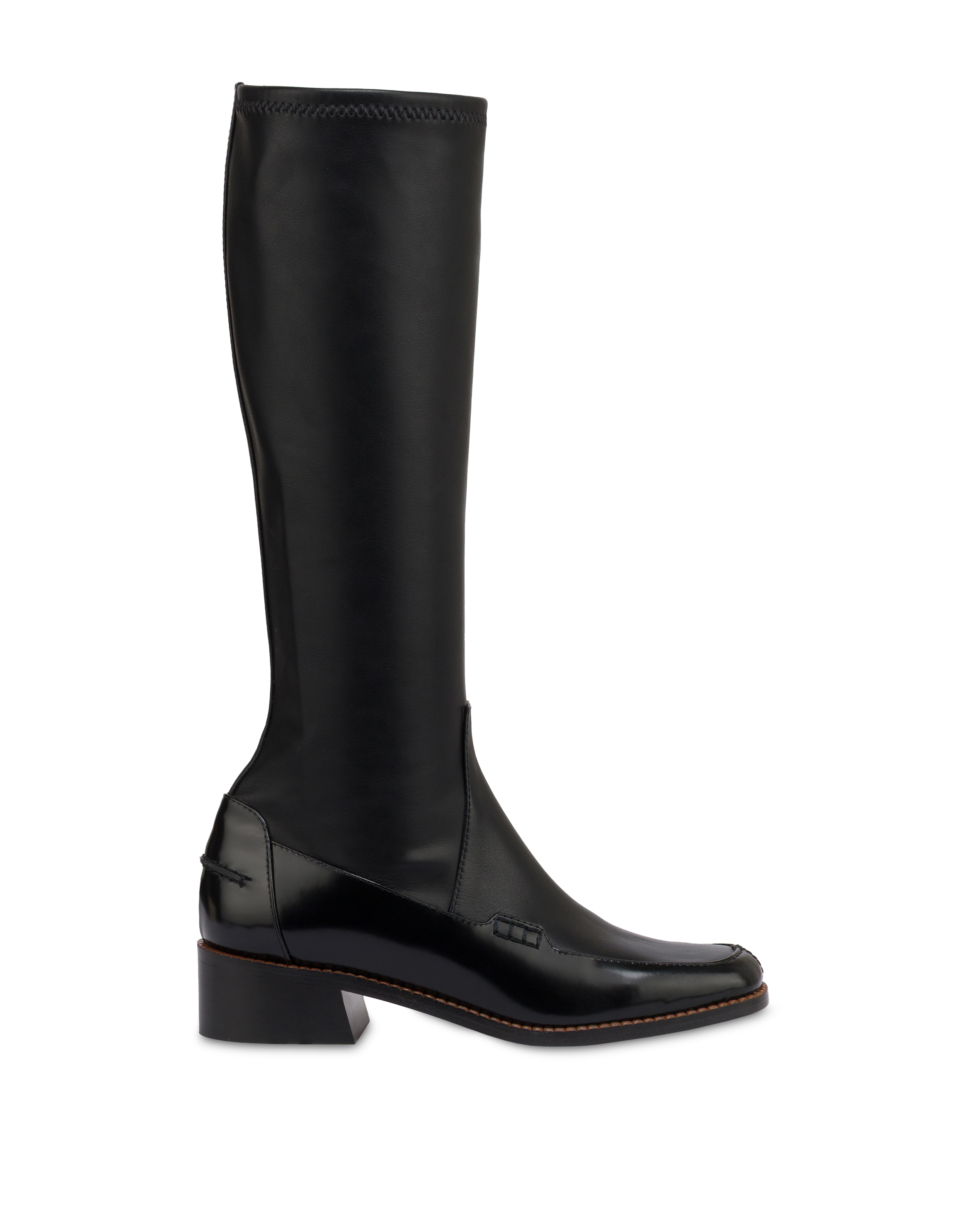 Stivale Swing In Vitello E Nappa Eco Stretch Nero/nero/nero