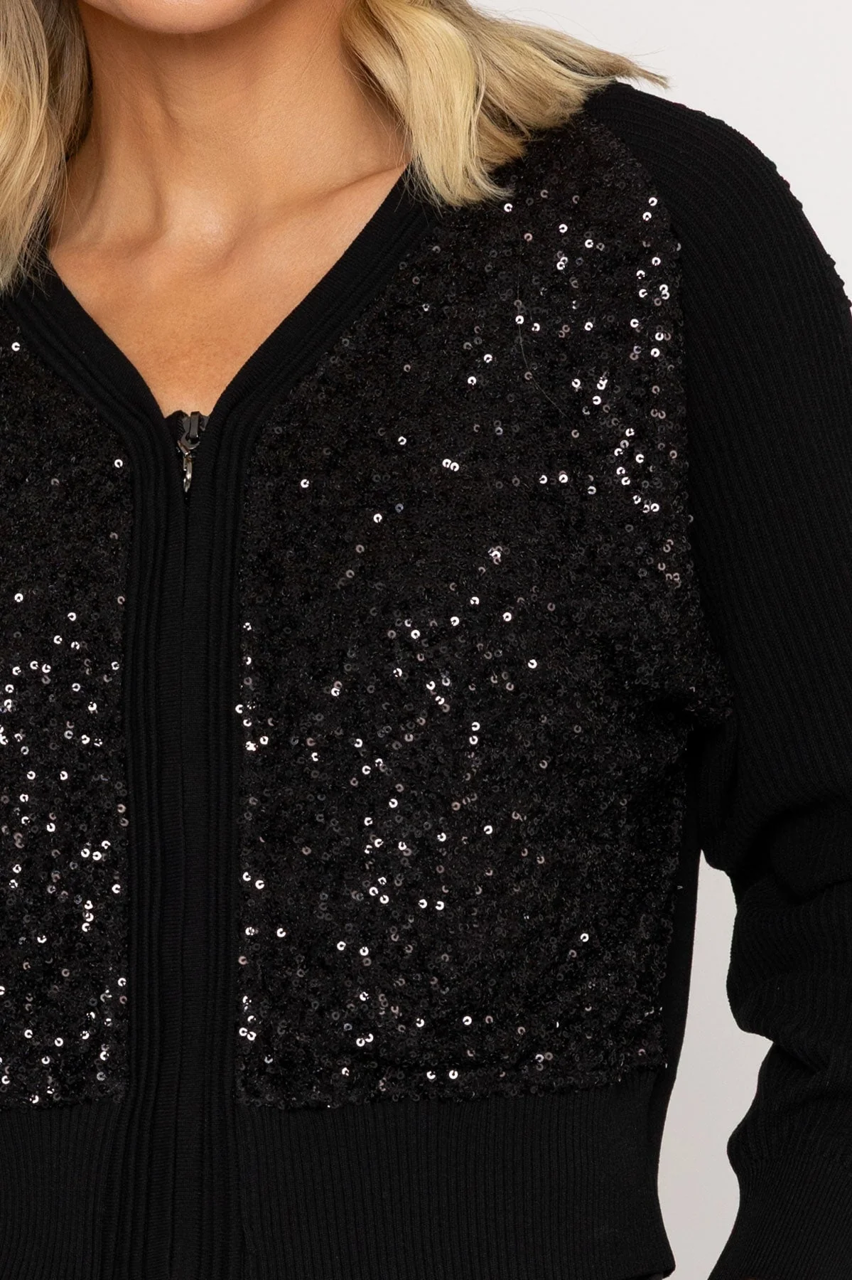 Black Cardigan With Sequins