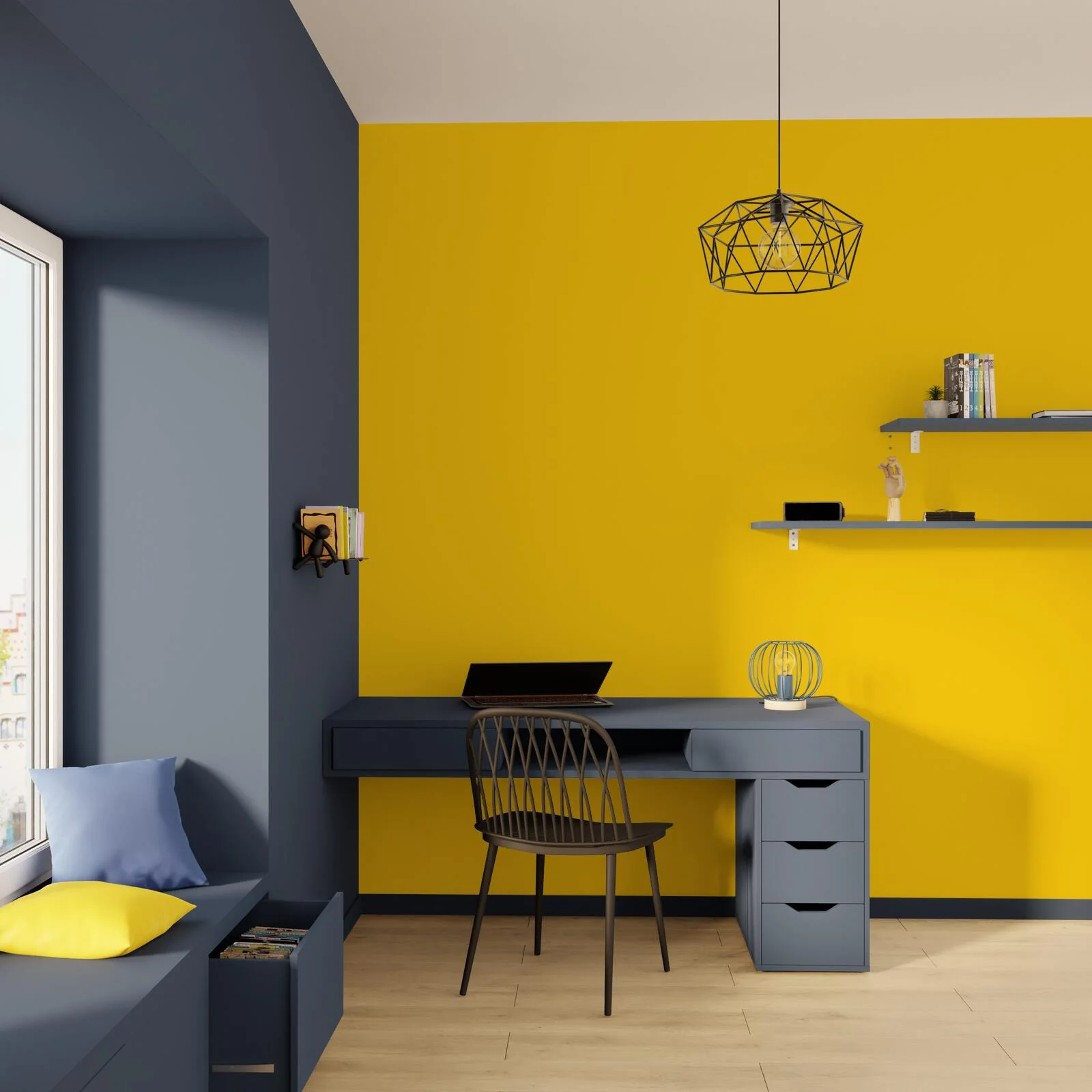 4MURS Papier peint intissé OPAL coloris jaune citron