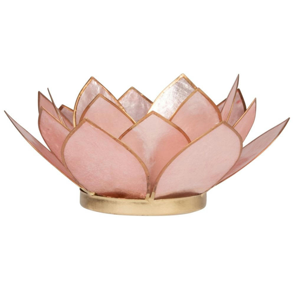 - Lumignon lotus en nacre et métal rose