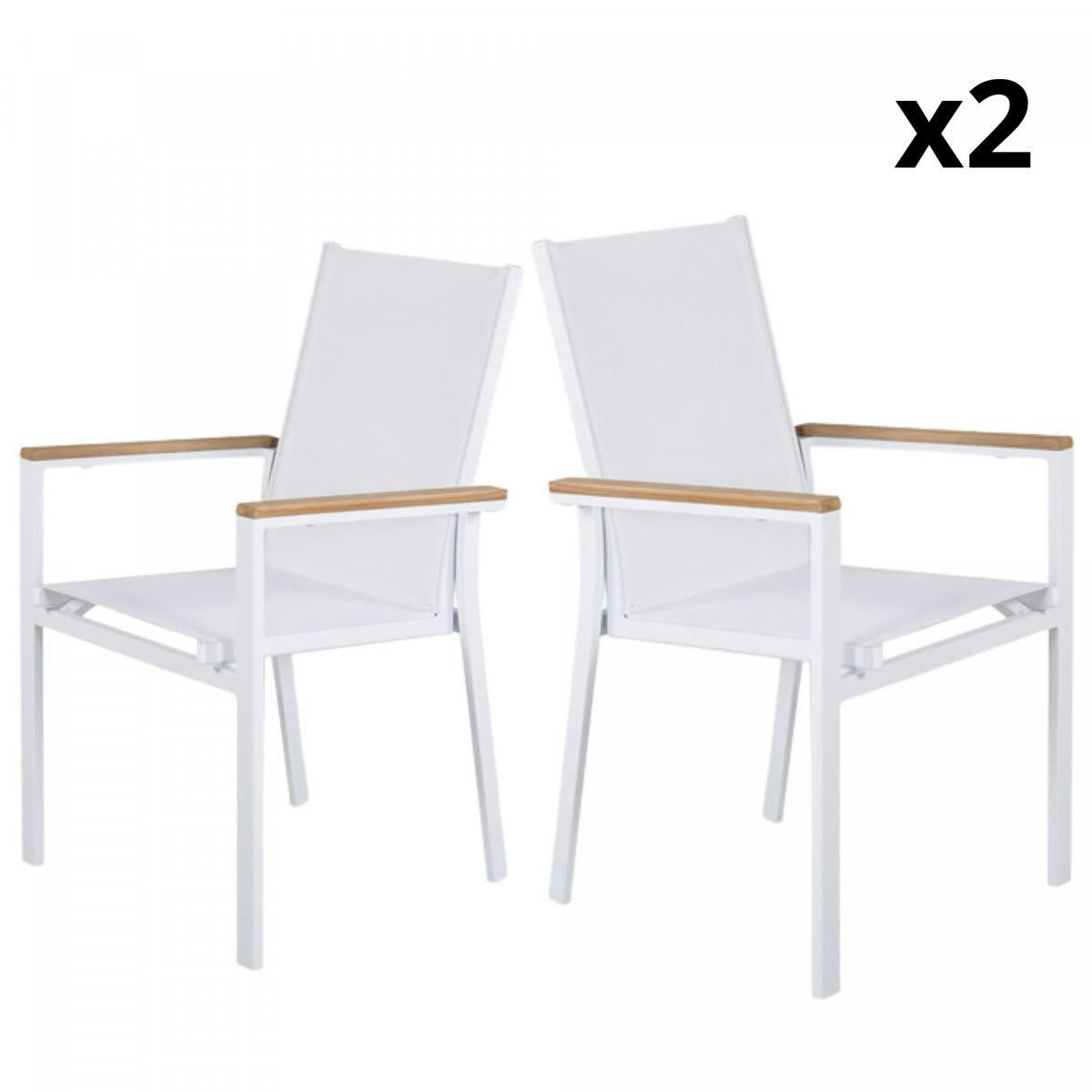 BECCA - Lot de 2 chaises de jardin scandinave
