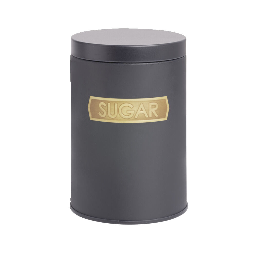 BoÎte alimentaire acier noir et doré Ø9xH12cm - 3 modèles