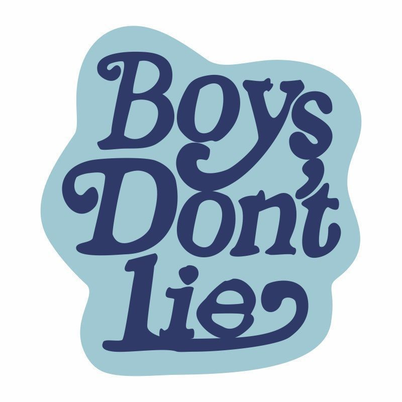 Dekoracyjny miękki dywan "Boy's don't lie" 80 x 80 cm - nieb
