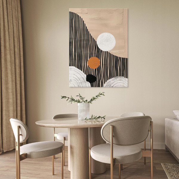 Obraz Boho Abstrakcja Brązowy Na Płótnie Ścianę Do Sypialni Salonu 60X40