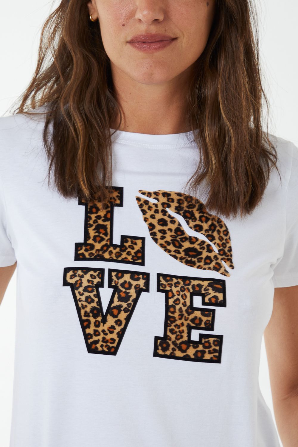 Blue Vanilla Leopard Print 'Love' Lips T-Shirt