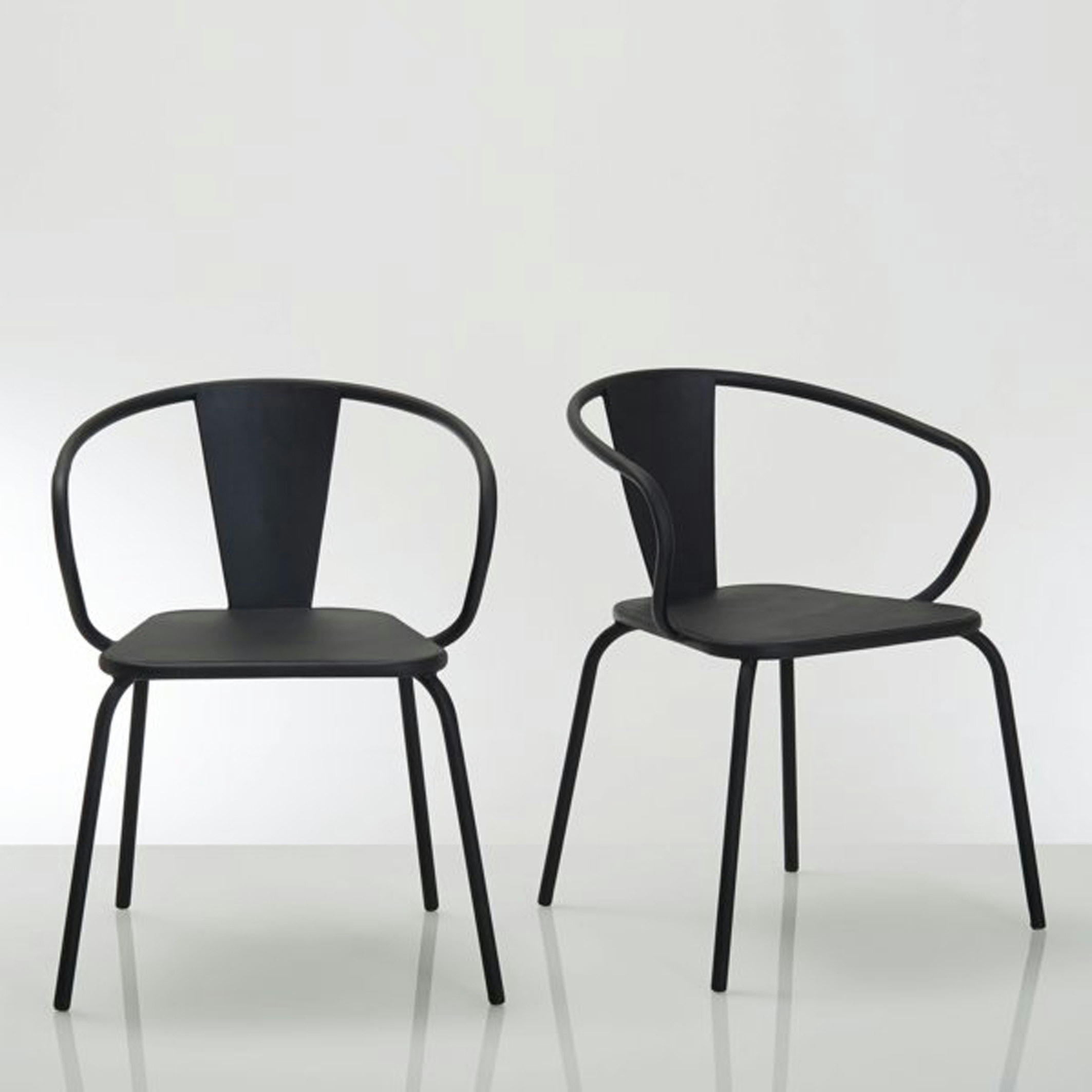 Lot de 2 fauteuils métal acier jardin, Oblice