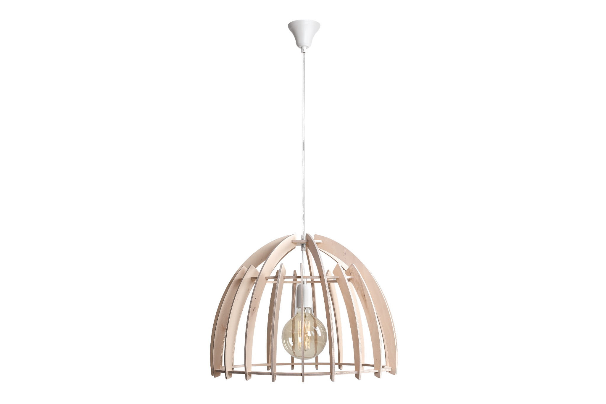 Lampa wisząca biała jasne drewno Forest 1xE27x60W wym: 110x51x50 cm Aldex