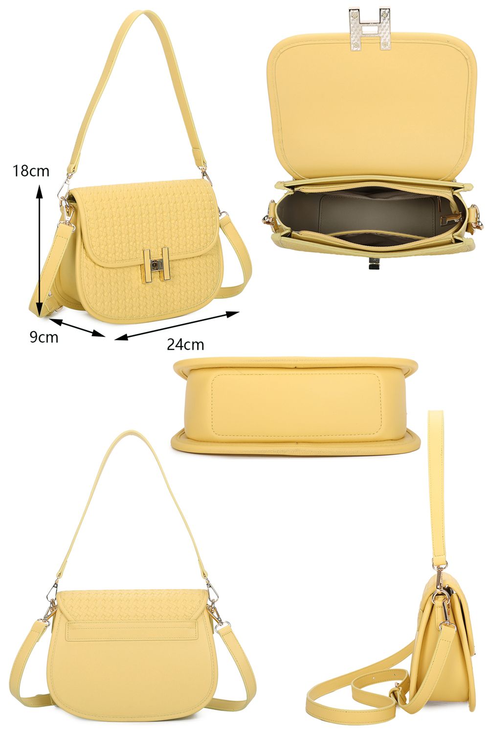 Fontanella Fashion Echo PU Leather Woven Patterned Shoulder/Satchel Bag with Extra Long Strap