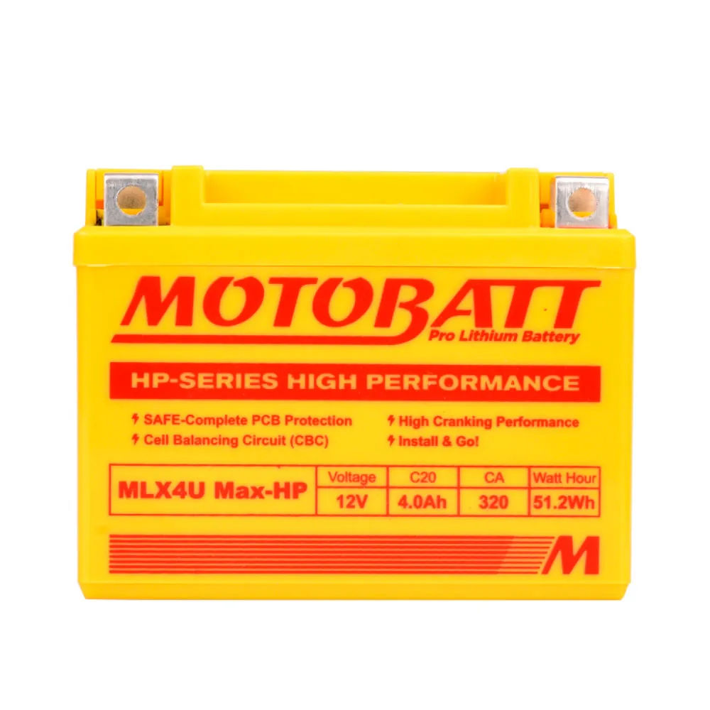 Motobatt MLX4U MAX-HP 12V 6AH lithium battery