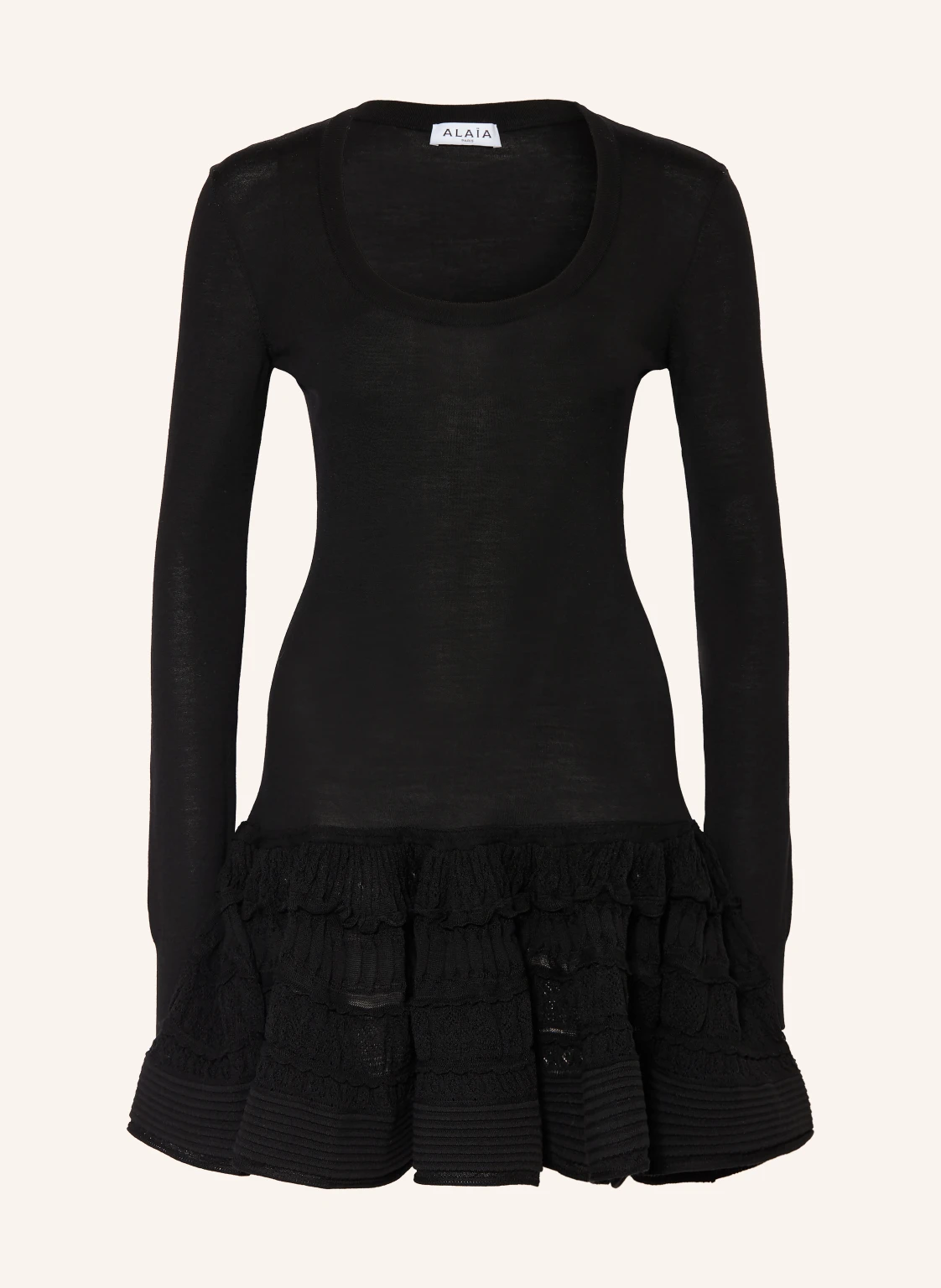 ALAÏA Strickkleid mit Rüschen