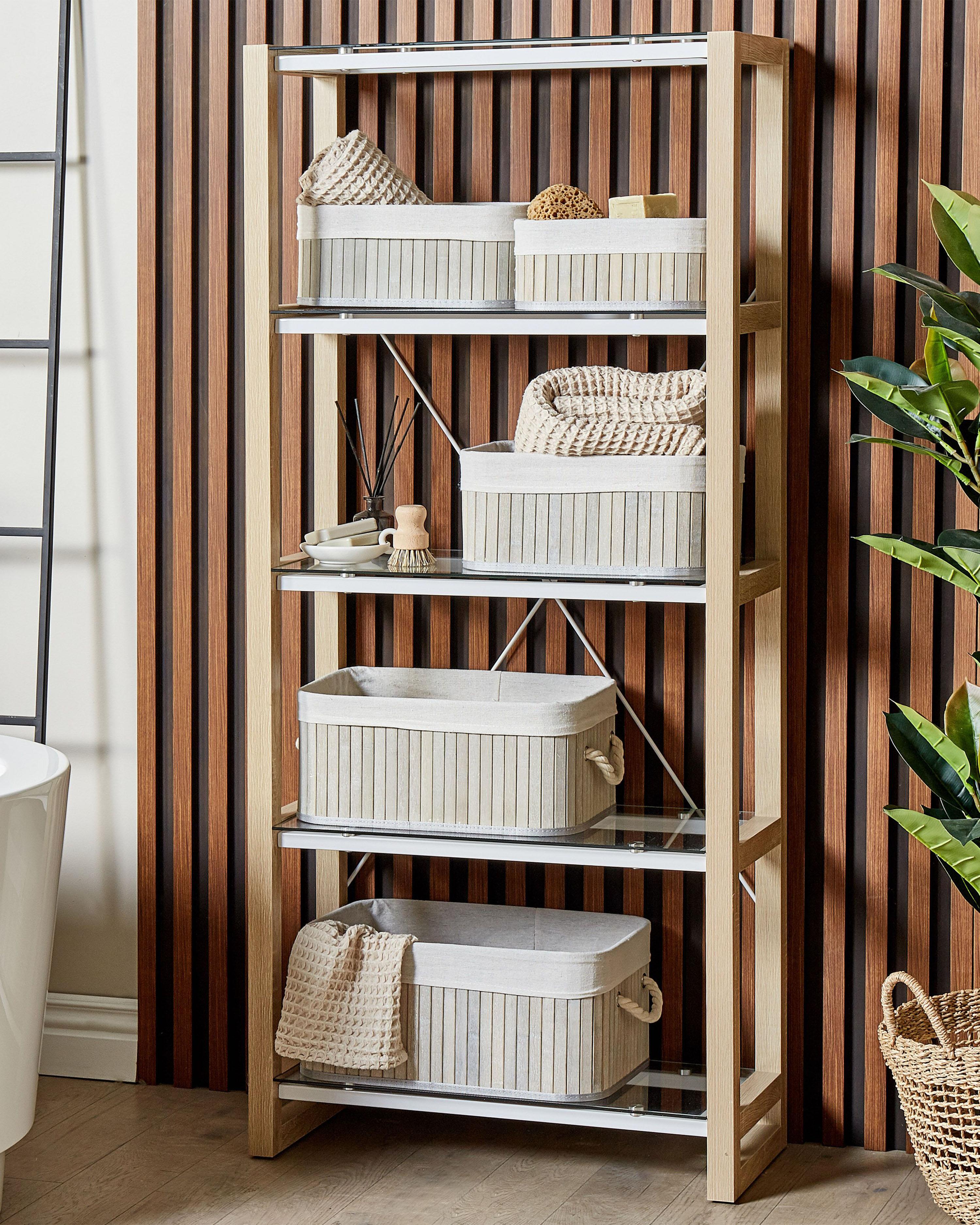 Set of 5 Baskets TALPE Bamboo Grey