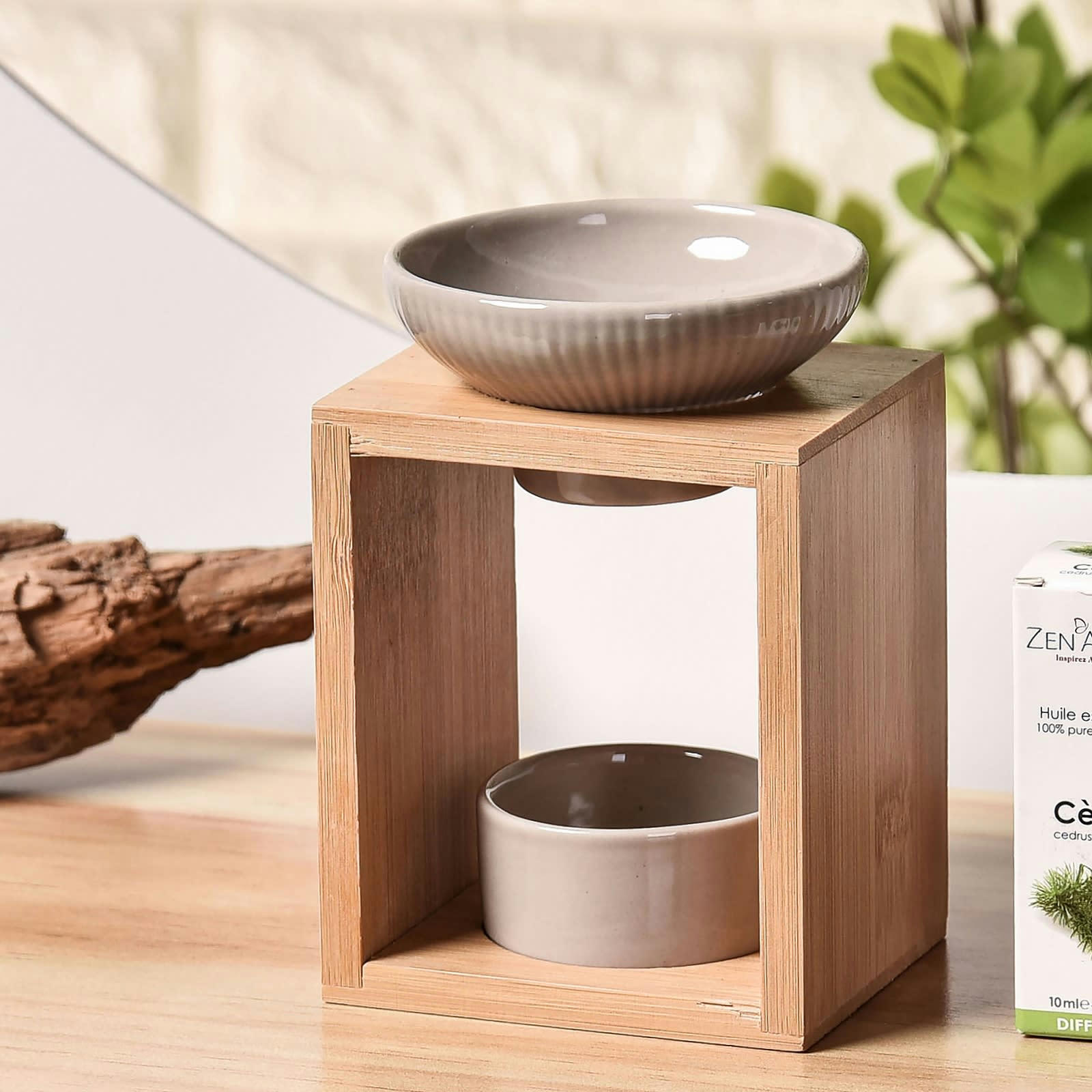 NATURÉA - Brûle parfum Yona en céramique et bambou