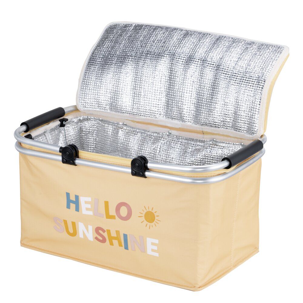 Panier fraÎcheur isotherme 20L pliable alu et tissu jaune 48x27xH24cm