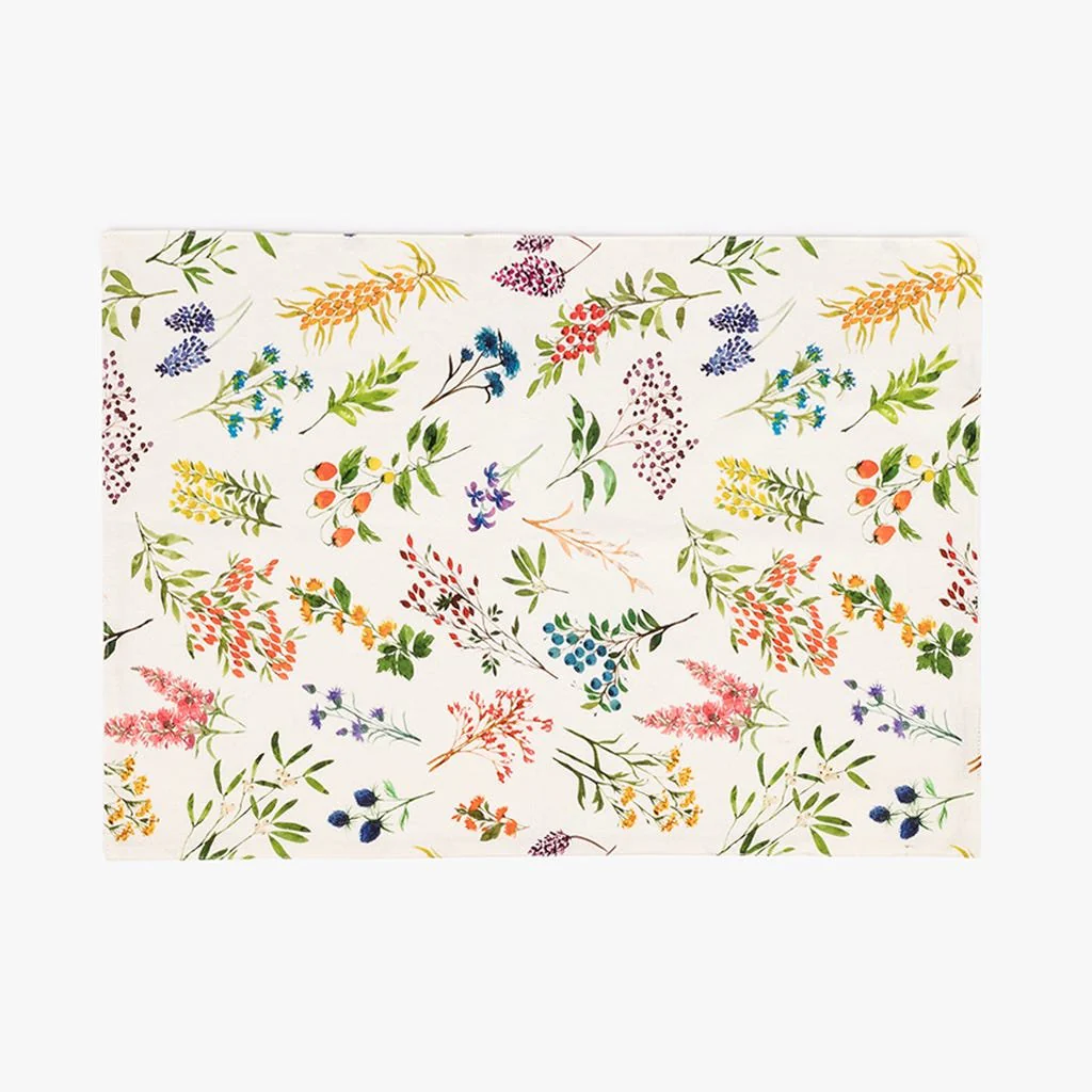Individual de Algodão Retangular Flores GARDEN MEMORIES