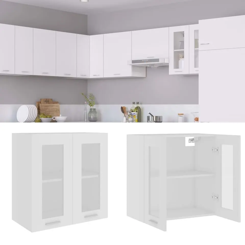 vidaXL - Hangkast Lyon - Wit - Bewerkt hout - 60x31x60 cm