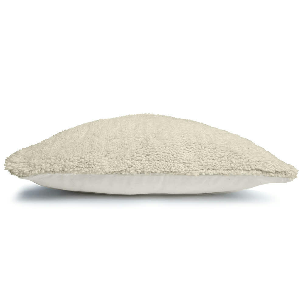 TRÉSOR - Coussin capitonné massif blanc ivoire 50x50