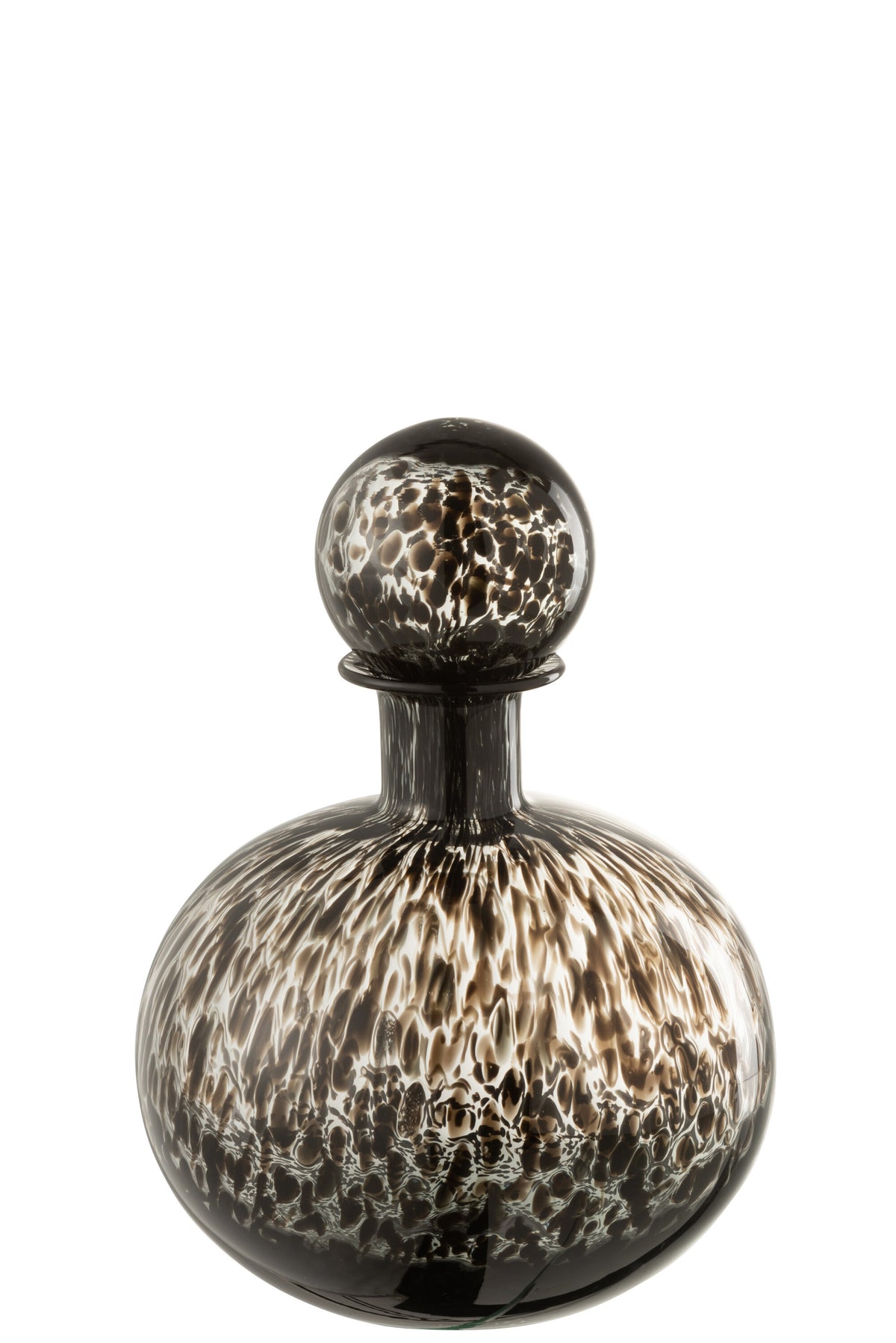 J-Line decoratie Fles   Stop Stip Rond - glas - zwart