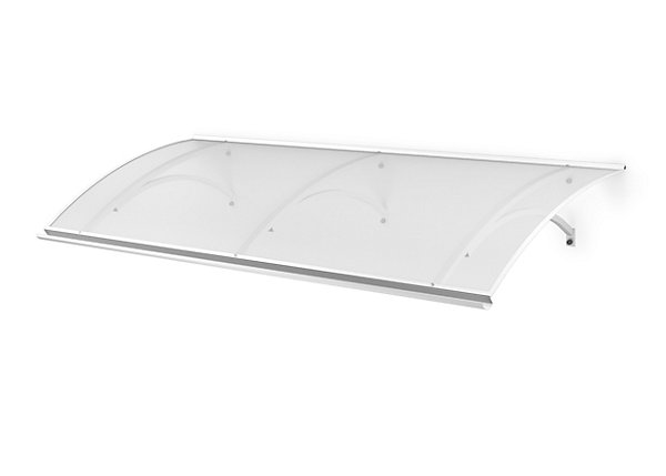 ARCTOM Auvent LARAU197x93, couleur blanc RAL9016, plaque incolore