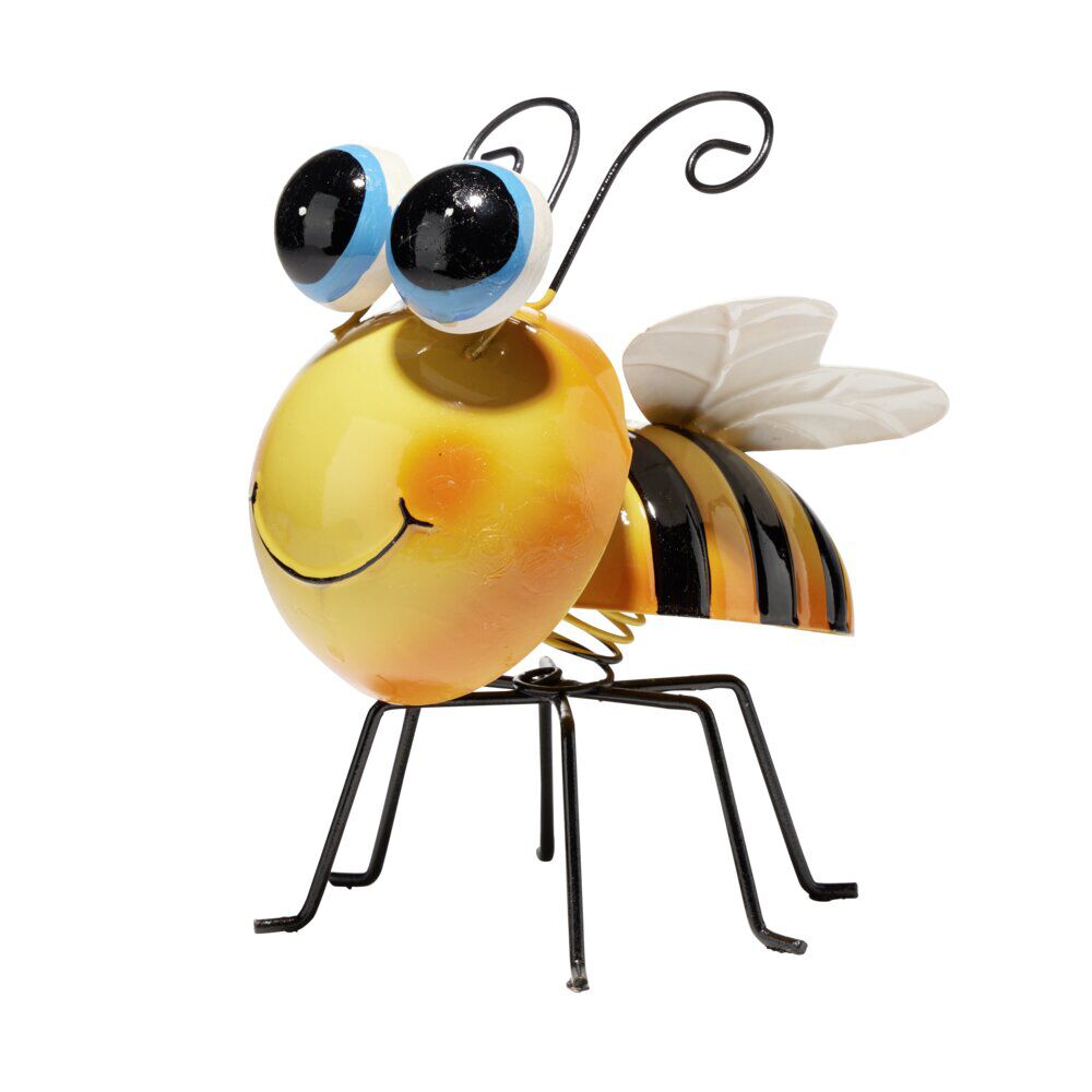 Abeille décorative à poser métal jaune et noir 14x18,5xH20cm