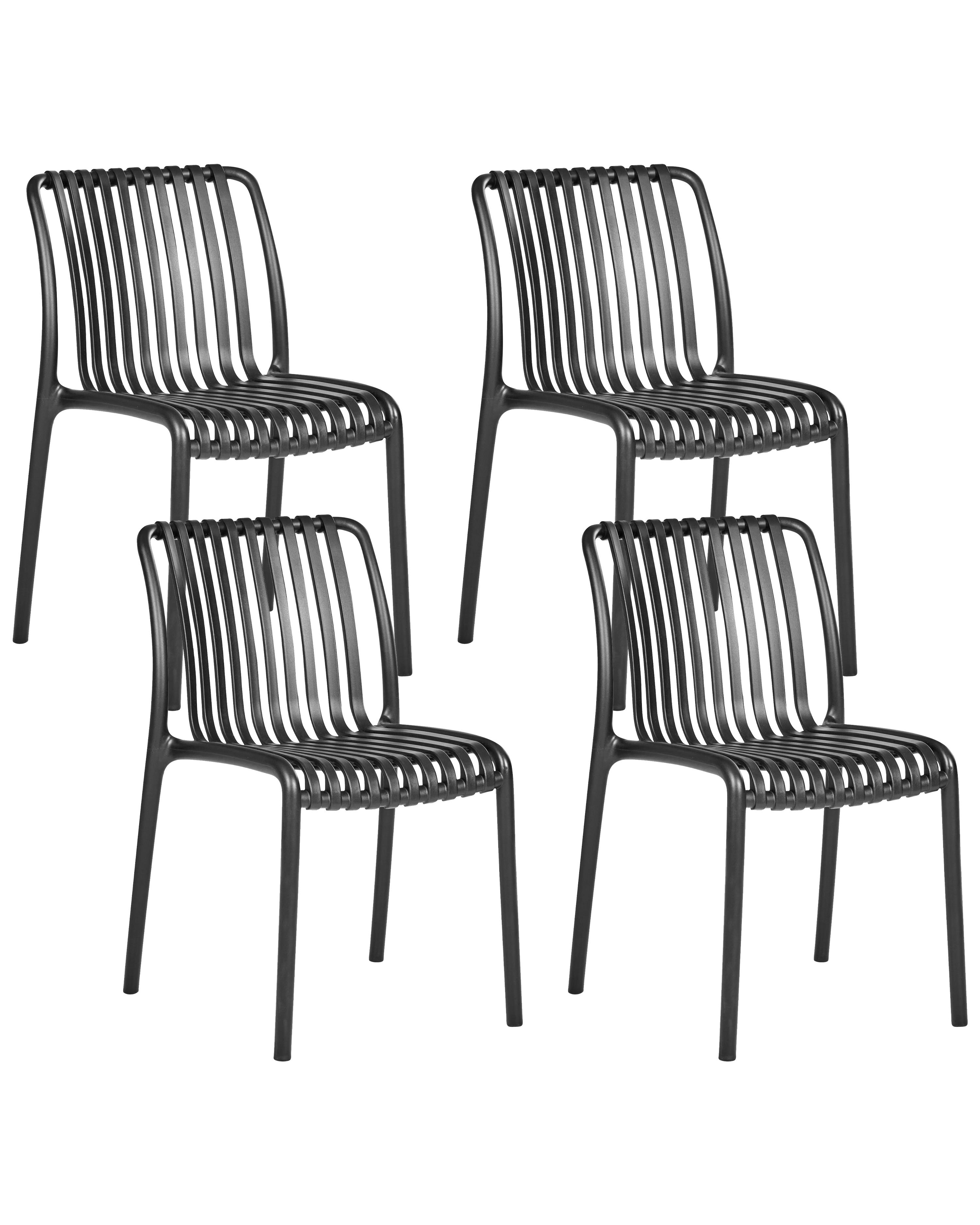 Set of 4 Garden Chairs ARICCIA Black