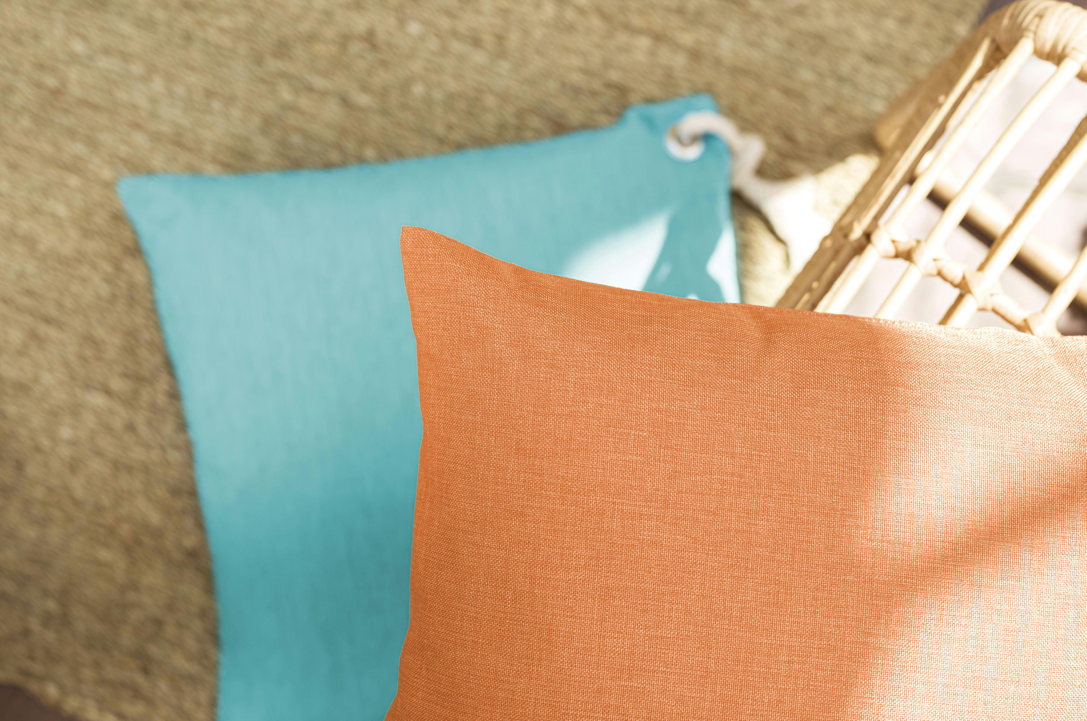 CAPRI - Housses de coussin exterieur  avec corde turquoise- Lot de 2 - 40x40