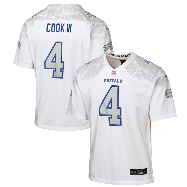 James Cook III Buffalo Bills Nike Youth 2025 Rivalries Collection Game Jersey - White
