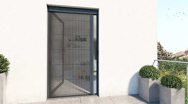 Moustiquaire porte fenêtre plissée L1200 x H2400 mm Gris Anthracite - Store Moustiquaire Anti Insectes - Recoupable