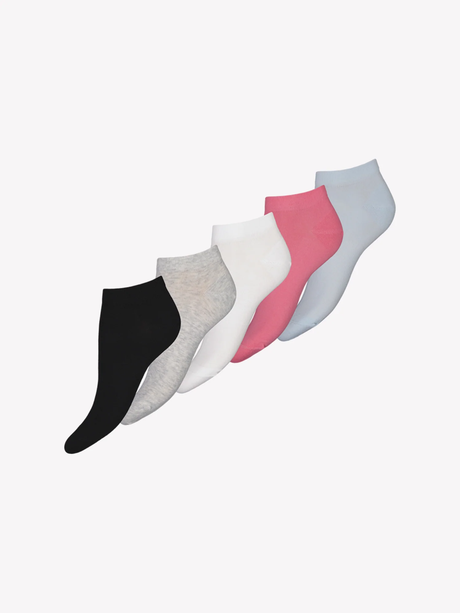 COTTON BASIC SNEAKER sukat, 5 paria - monivärinen