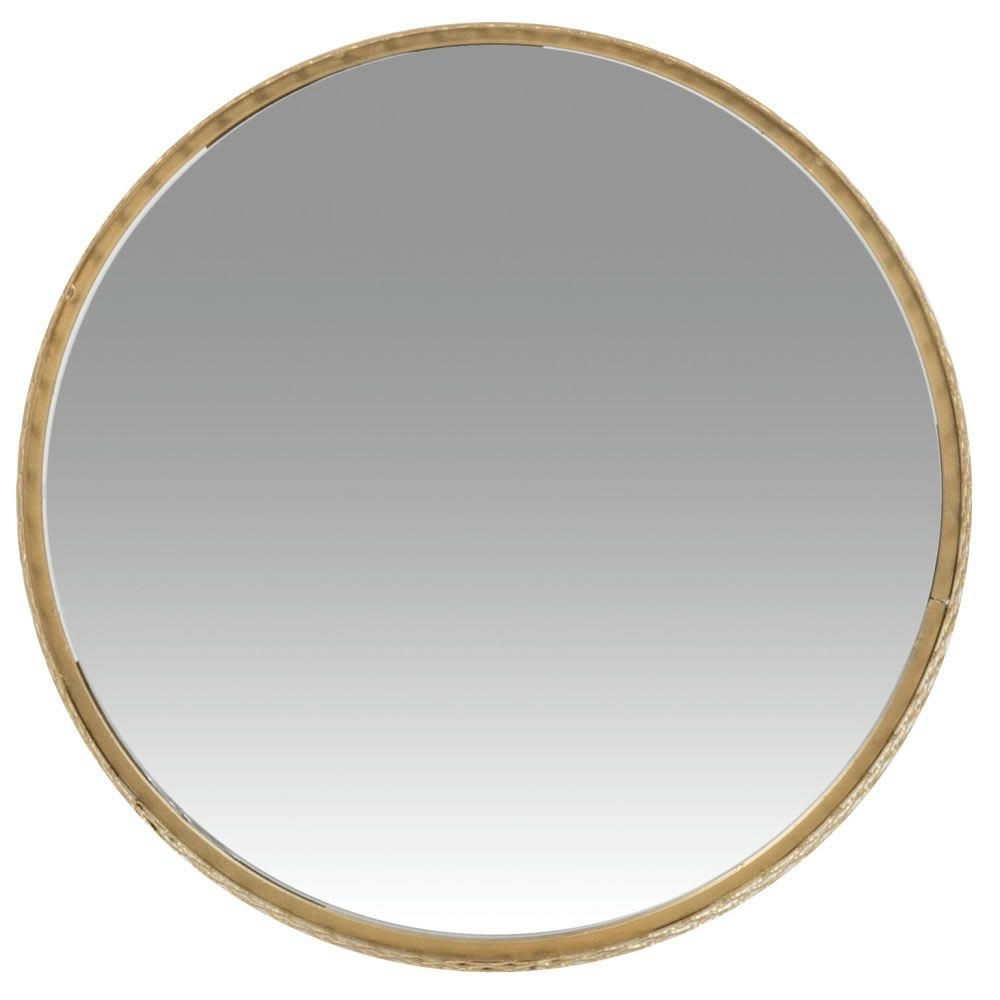 VERA - Plateau rond en miroir et métal doré mat