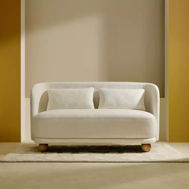 Habitat Poppy Fabric 2 Seater Sofa - Natural