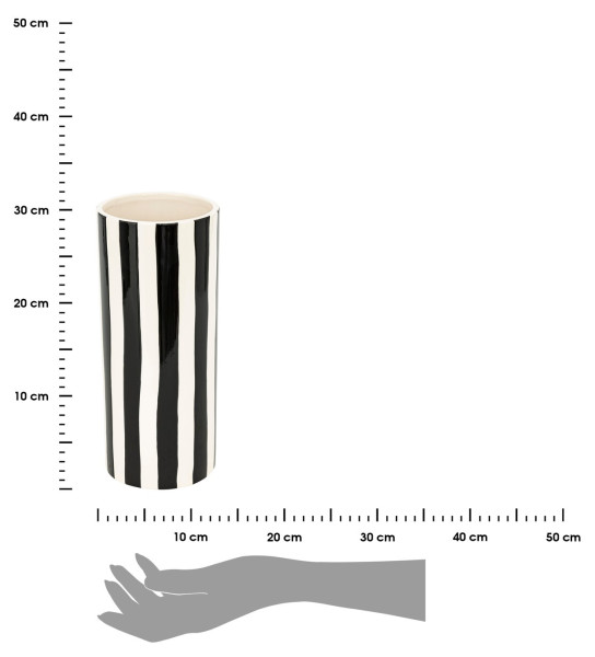 Wazon ceramiczny biało-czarny 30 cm