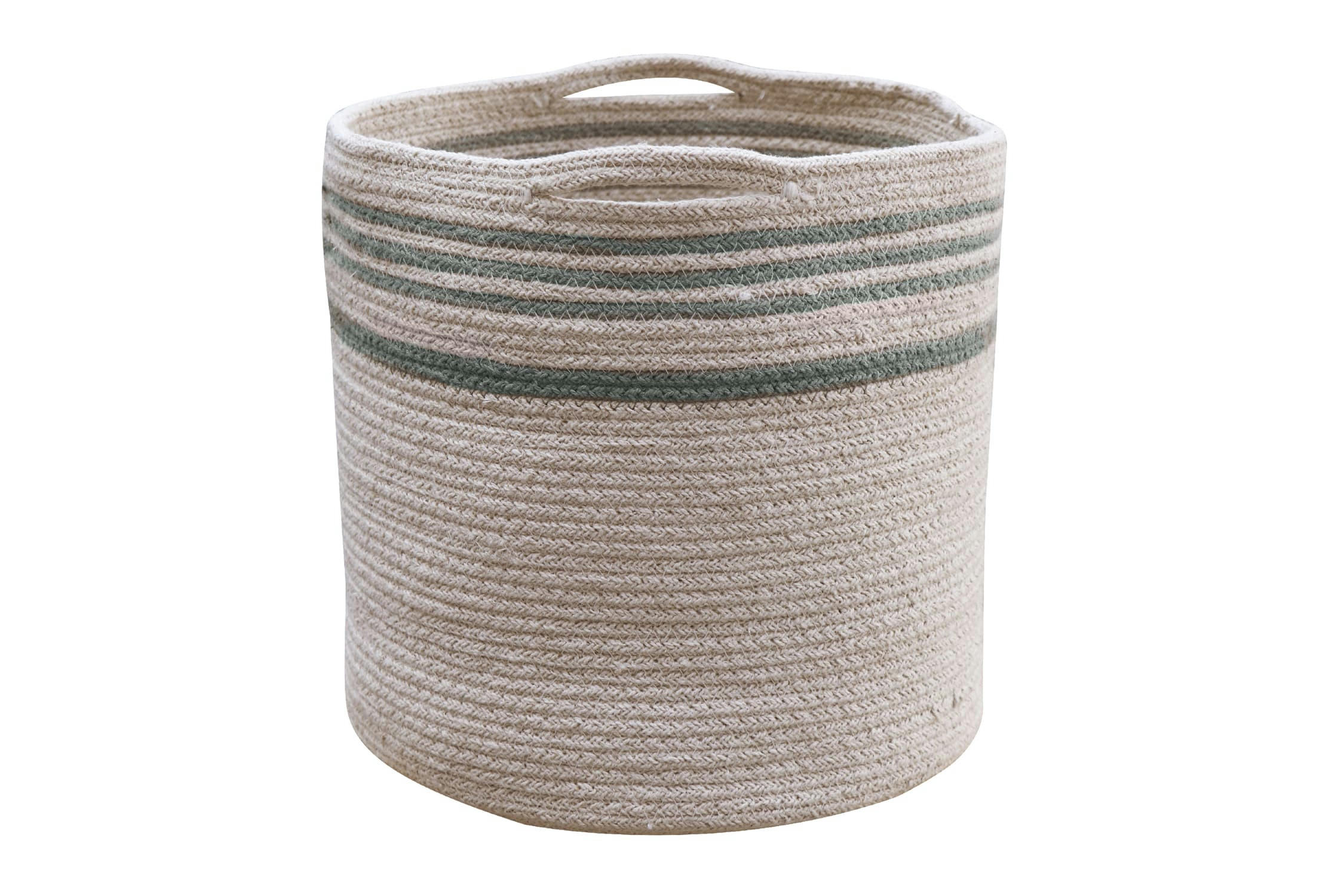 REVERSIBLE - Panier en coton bleu Ø30x30