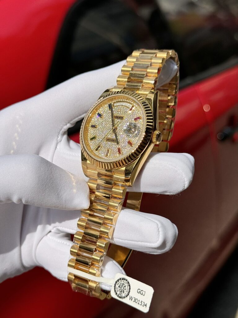 Rolex Day-Date YG Plated Diamond Dial 40mm Super Clone