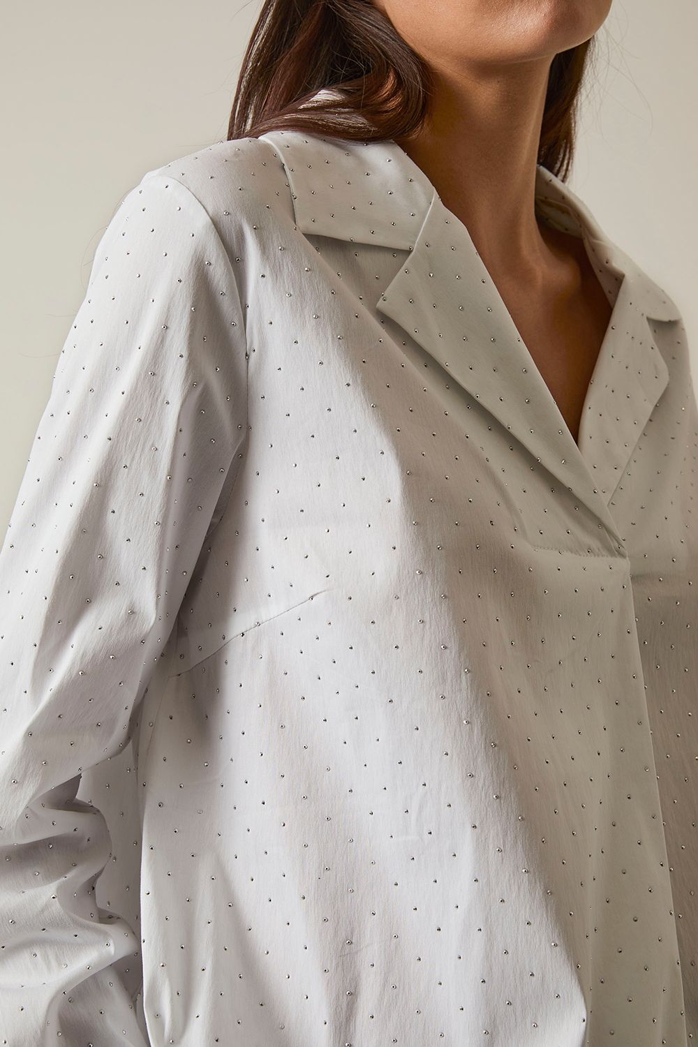 James Lakeland Embellished White Cotton Shirt