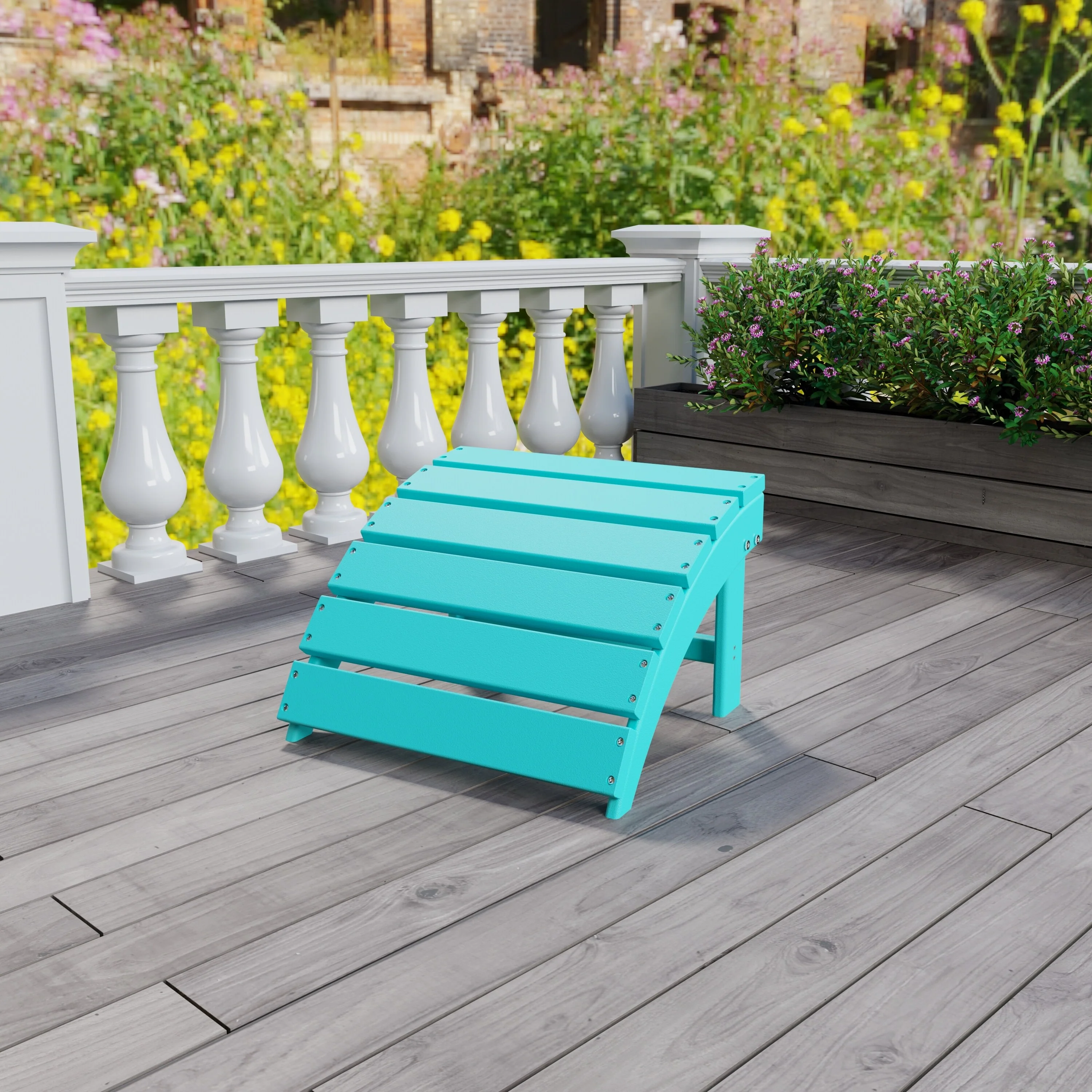 Outdoor Plastic Water Proof Adirondack Chair Footrest